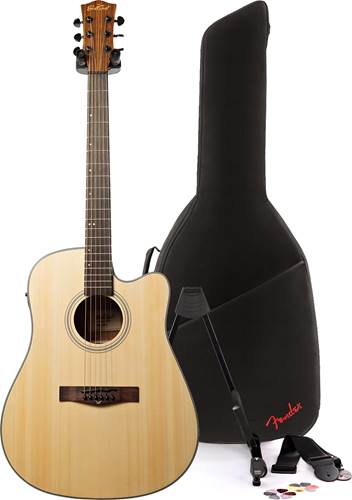 EastCoast D1CE Natural with Fender Bag Acoustic Guitar Pack