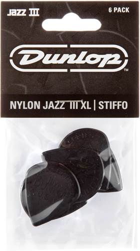 Dunlop 47PXLS Nylon Jazz III XL Stiffo 6/Play Pack Picks