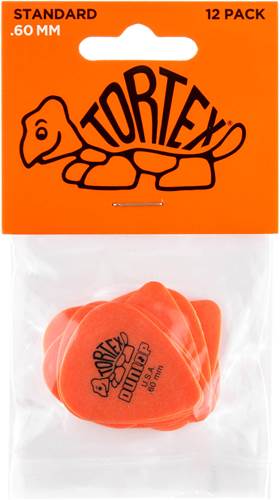 Dunlop 418P .60 Tortex Orange Standard 12/Play Pack Picks
