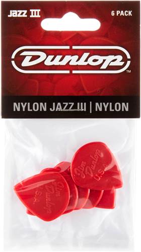 Dunlop 47P3N Jazz III Nylon Sharp 1.38mm 6/ Play Pack Picks