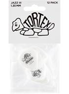 Dunlop 478P1.35 Tortex Jazz III White 12/Play Pack Picks