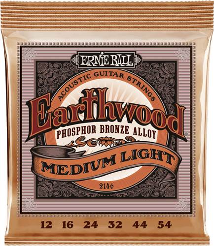 Ernie Ball 2146 Earthwood Acoustic Medium Light 12-54