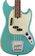 Fender Justin Meldal Johnsen Road Worn Mustang Short Scale Bass Daphne Blue