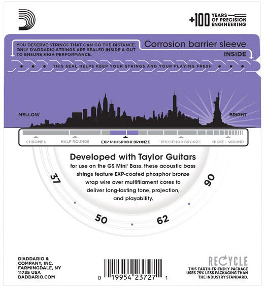 D'Addario Phosphor Bronze Acoustic GS Mini Bass Strings 37-90