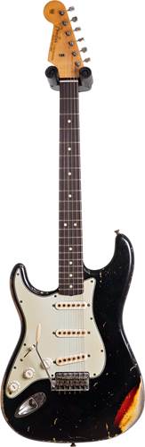 Fender Custom Shop 1963 Strat Heavy Relic Black over 3 Tone Sunburst Master Built by John Cruz  LH #JC3729