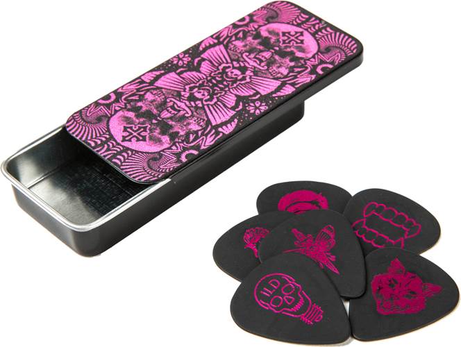 Dunlop ILDCT02 I Love Dust Magenta 6 Picks and Tin Clamshell