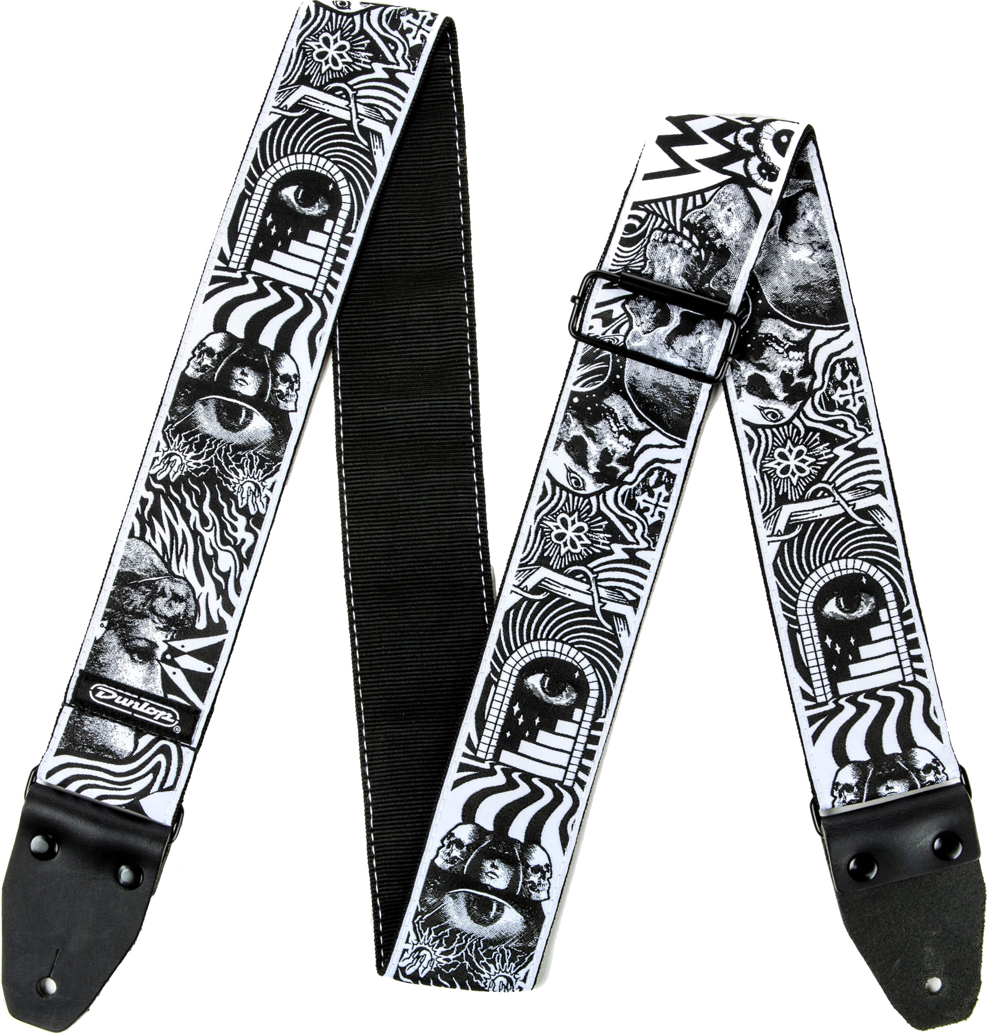 Dunlop ILD04 I Love Dust Strap Skulls Black/White