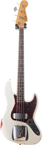 Fender Custom Shop 1964 Jazz Bass Relic Olympic White over Candy Apple Red Rosewood Fingerboard #R94560