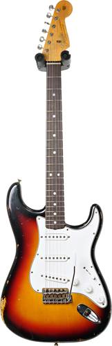 Fender Custom Shop 1965 Strat Relic 3 Tone Sunburst Rosewood Fingerboard #R100621