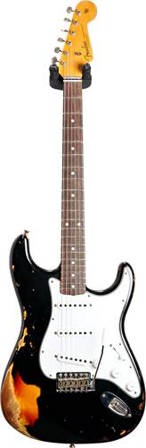 Fender Custom Shop 1961 Strat HEAVY RELIC Black over 3 Tone Sunburst RW Master Builder Designed by Dale Wilson #R95077