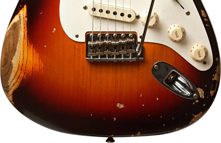 Fender Custom Shop 1957 Strat Heavy Relic Chocolate 3 Tone Sunburst MN Master Builder Designed by Jason Smith #R101279 Fender Custom Shop 1957 Strat Heavy Relic Chocolate 3 Tone Sunburst MN Master Builder Designed by Jason Smith #R101279