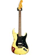 Fender Custom Shop 1961 Strat Heavy Relic Grafitti Yellow over Candy Apple Red RW Master Builder Designed by Dale Wilson #R103963