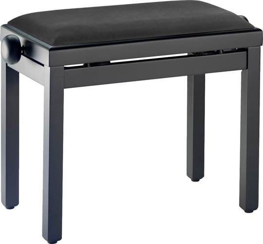 Stagg PB39 Matte Black Piano Bench with Velvet Top