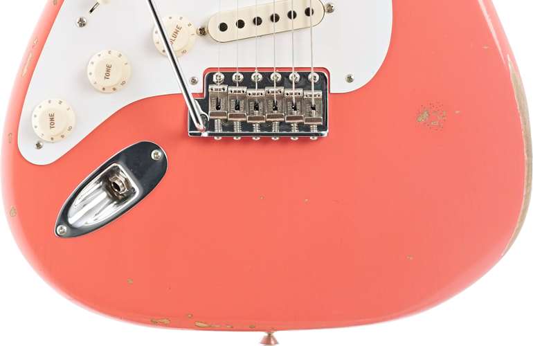 Fender Custom Shop 1956 Stratocaster Relic with Closet Classic Hardware Faded Aged Tahitian Coral Left Handed #CZ548237 Fender Custom Shop 1956 Stratocaster Relic with Closet Classic Hardware Faded Aged Tahitian Coral Left Handed #CZ548237