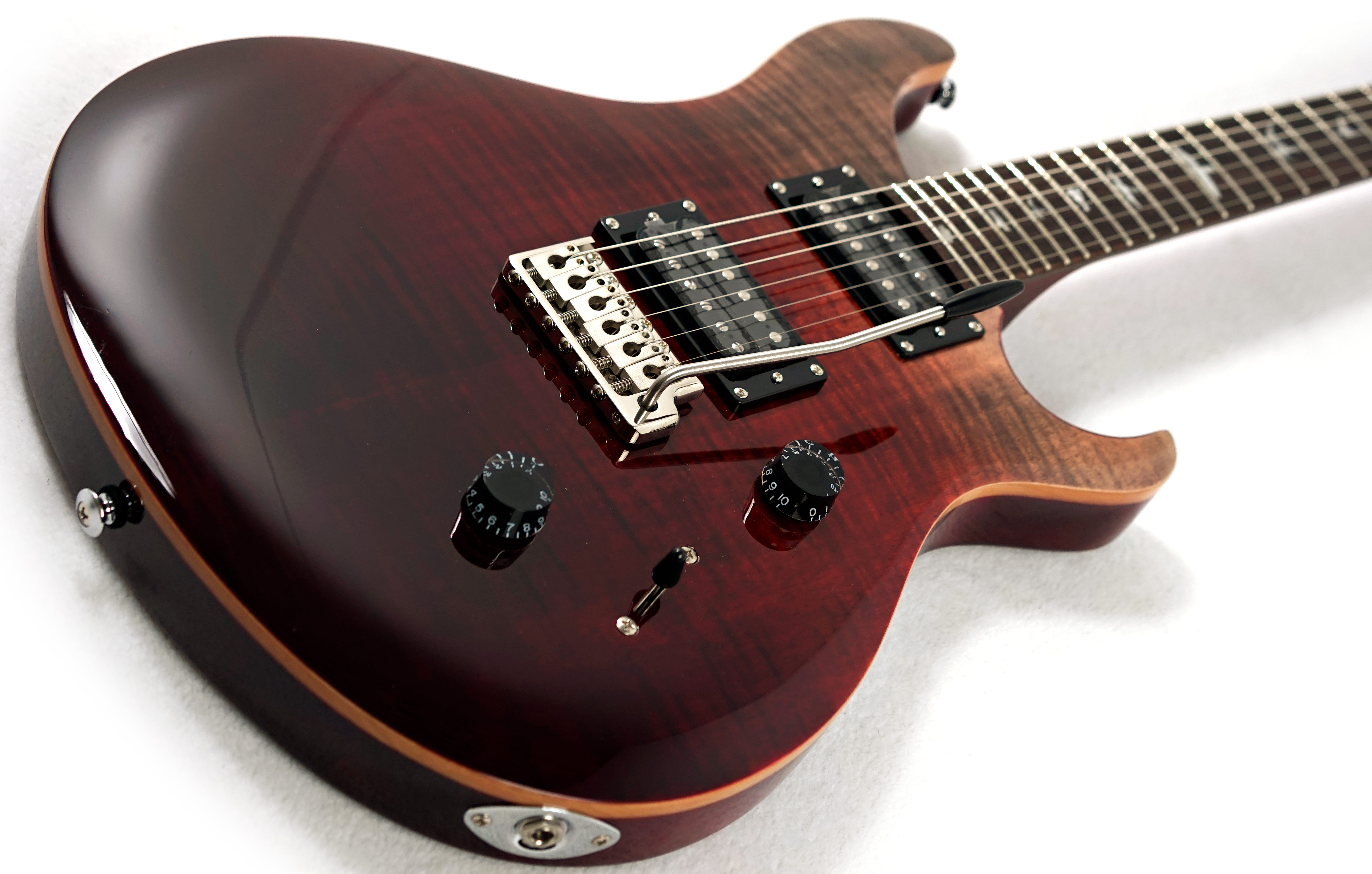 prs se custom 24 charcoal cherry fade