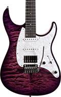 Mayones Aquila QM-6 Trans Purple Burst Quilted 4A Maple Top #AQ2003035