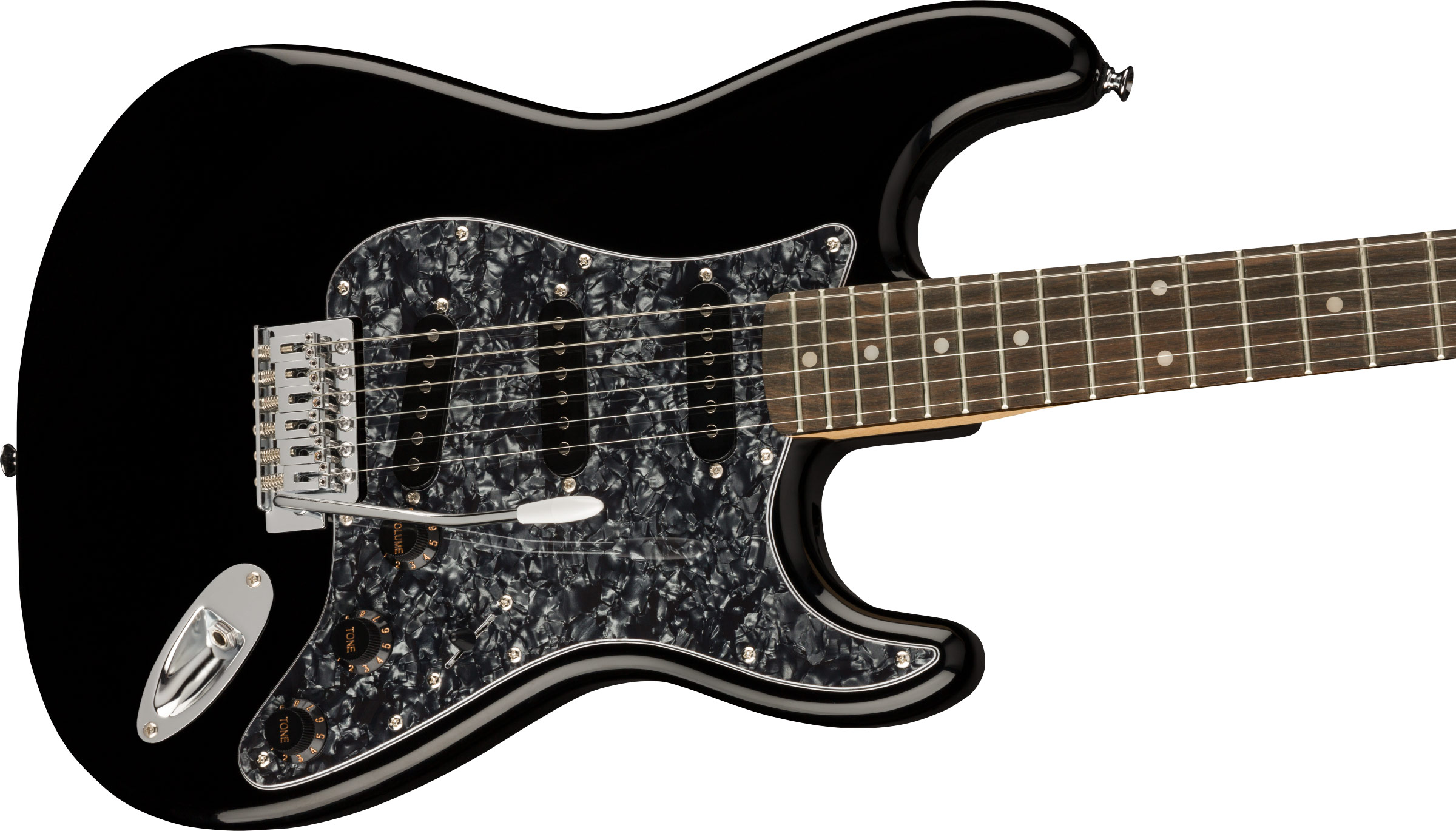 Squier Affinity Strat Black with Black Pearl Guard | guitarguitar
