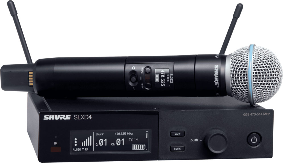 Shure SLXD24UK B58 K59 Wireless System with Beta58 Handheld Rack Mount