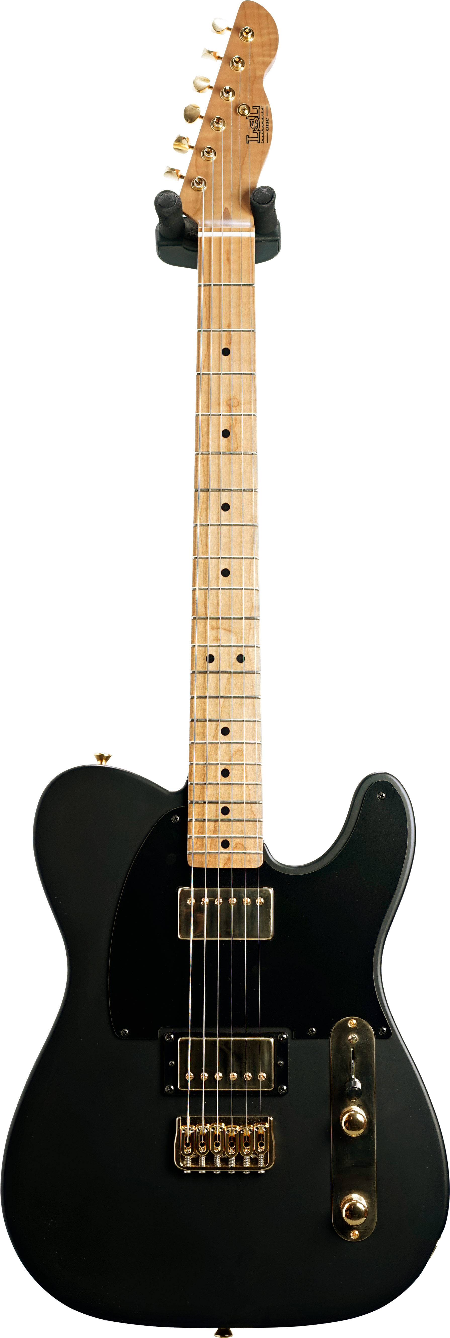 gold and black guitar