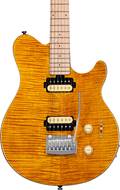 Music Man Sterling Sub Axis Flame Maple Trans Gold Maple Fingerboard