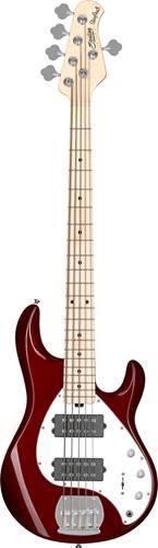 Music Man Sterling Ray5 HH Candy Apple Red Maple Fingerboard