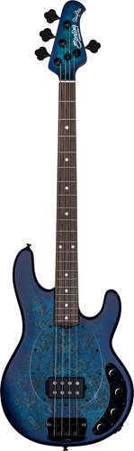 Music Man Sterling Stingray Ray34 Poplar Burl Neptune Blue Satin