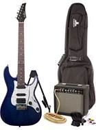 EastCoast GDT230 Blue Quilt Electric Guitar Pack