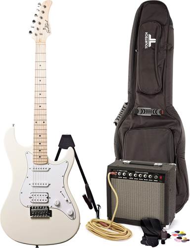 EastCoast GS100H Arctic White Electric Guitar Pack
