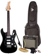 EastCoast GS100H Black Metallic Electric Guitar Pack