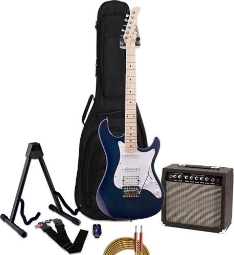 EastCoast GS100H Deluxe Trans Blue Burst Electric Guitar Pack