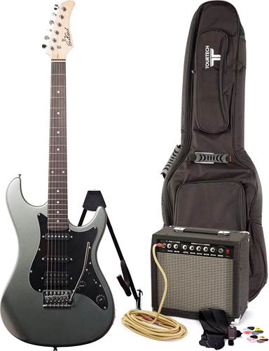 EastCoast GS100H Slick Silver Electric Guitar Pack