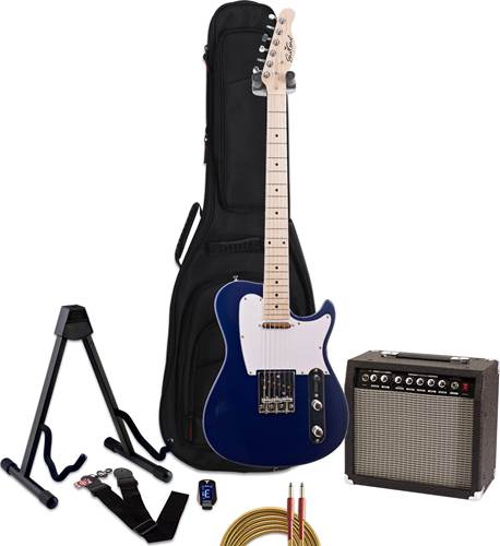 EastCoast GT100H Deluxe Trans Blue Electric Guitar Pack