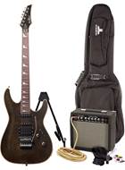 EastCoast GVQ230F Black Quilt Electric Guitar Pack