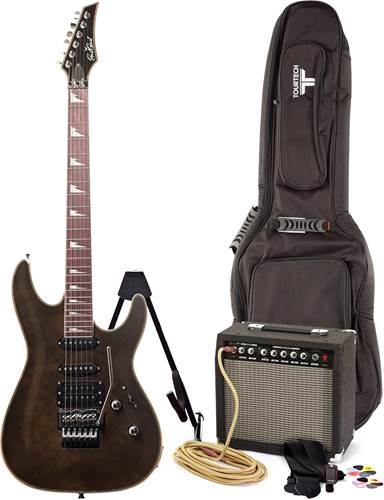 EastCoast GVQ230F Black Quilt Electric Guitar Pack