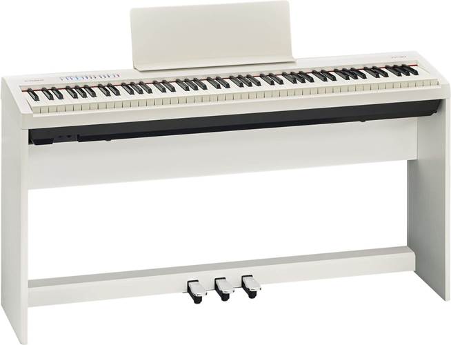 Roland FP 30 White Digital Piano With Stand and 3 Pedal Unit