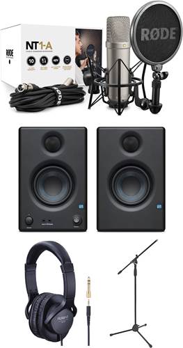 Rode NT1-A Vocal Recording Pack with Mic Stand, Headphones and Presonus Eris E3.5