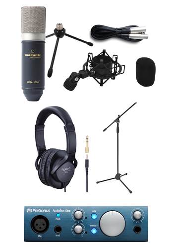 Marantz MPM-1000 Vocal Recording Pack with Mic Stand, Headphones and Audiobox iOne