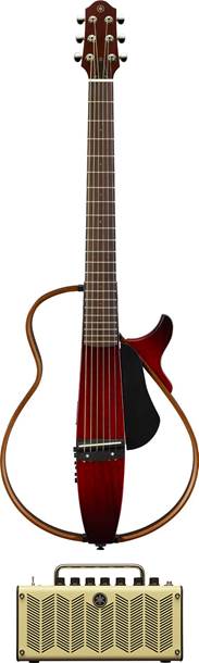 Yamaha SLG200S Silent Guitar Crimson Red Burst with THR5