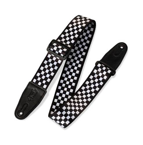 Levy's MP-28 Black and White Chequered Guitar Strap