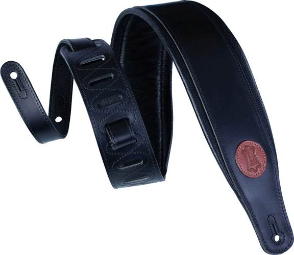 Levy's MSS1-BLK Leather Padded Strap Black Levy's MSS1-BLK Leather Padded Strap Black