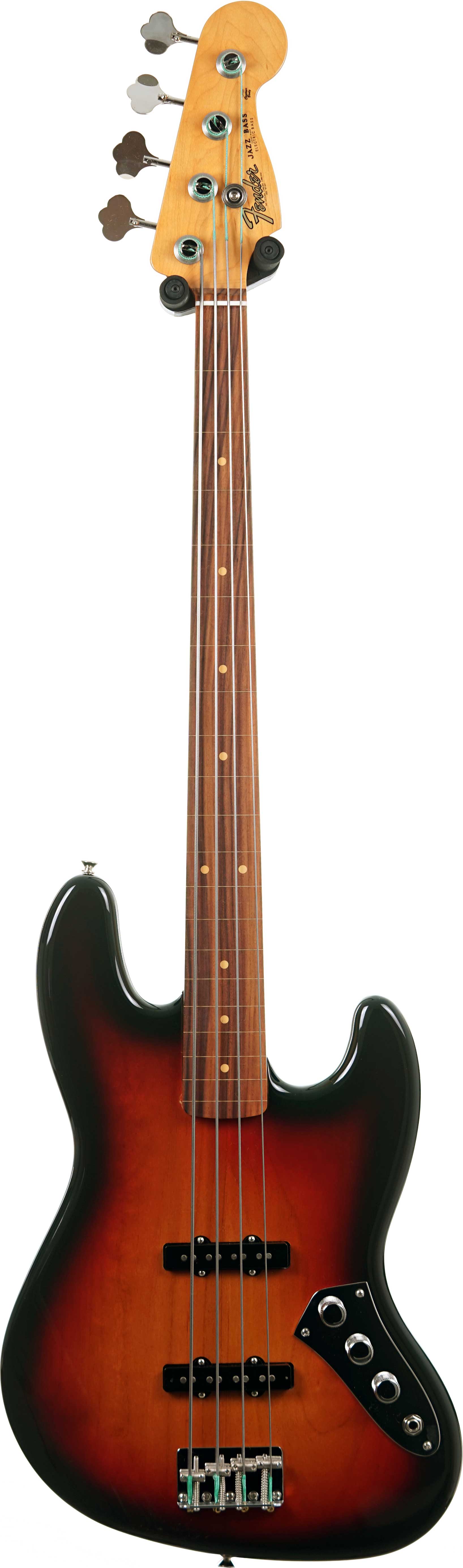 Fender Jaco Pastorius Jazz Fretless Rosewood Fingerboard 3 Color Sunburst (Ex-Demo) #T904186