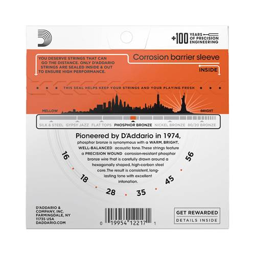 D'Addario EJ42 Phosphor Bronze Resophonic Acoustic 16-56 D'Addario EJ42 Phosphor Bronze Resophonic Acoustic 16-56