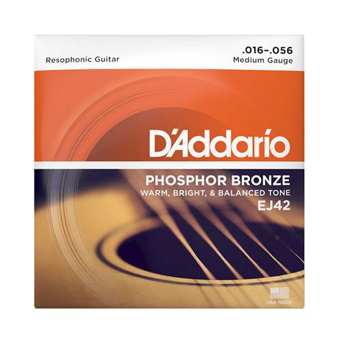 D'Addario EJ42 Phosphor Bronze Resophonic Acoustic 16-56
