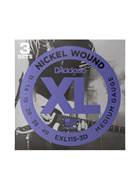 D'Addario EXL115-3D XL Medium Electric Guitar Strings 3-Pack 11-49