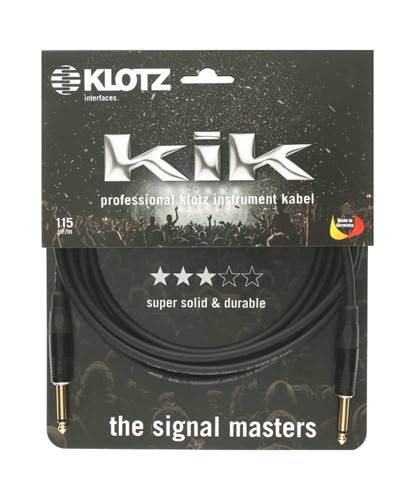Klotz KIK6.0PP Black 20ft Instrument Cable
