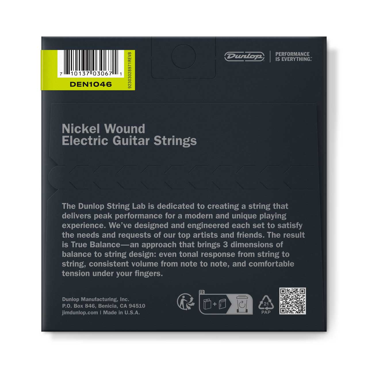 Dunlop DEN1046 10-46 Nickel Electric Strings
