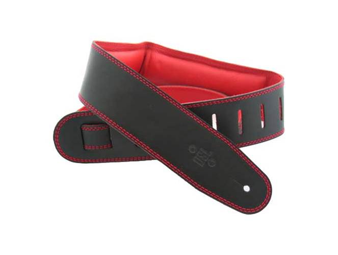 DSL GEG25-15-6 Leather 2.5 Inch Padded Garment Black with Red Backing