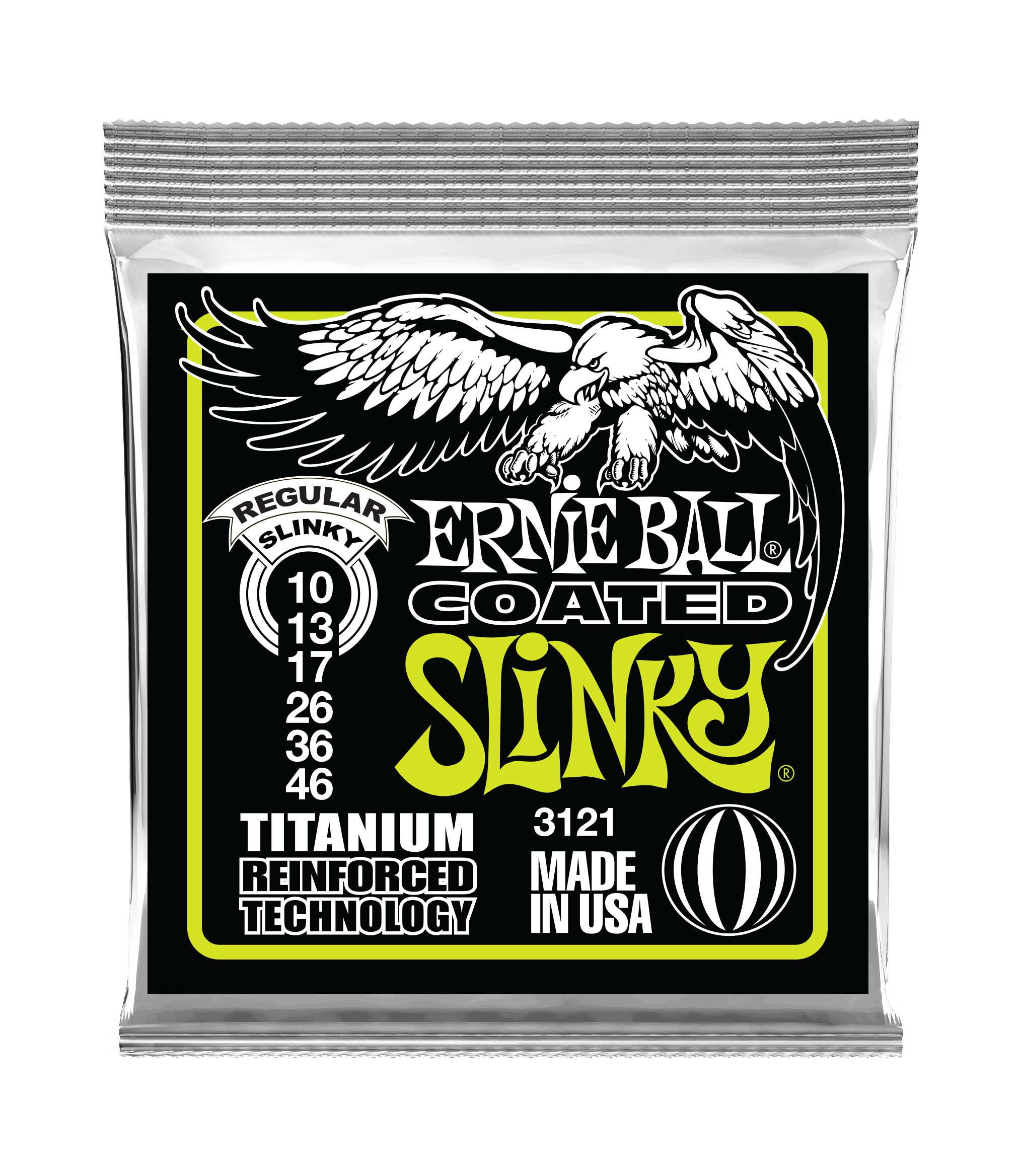 Ernie Ball Regular Slinky Coated Titanium RPS Electric Guitar Strings 10 46