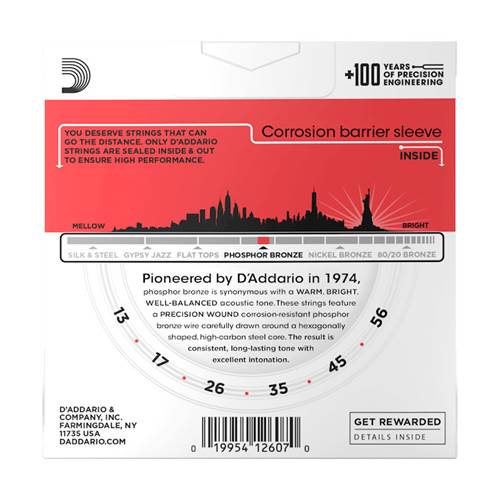 D'Addario EJ17-3D Phosphor Bronze Medium Acoustic Guitar Strings 3-Pack 13-56 D'Addario EJ17-3D Phosphor Bronze Medium Acoustic Guitar Strings 3-Pack 13-56
