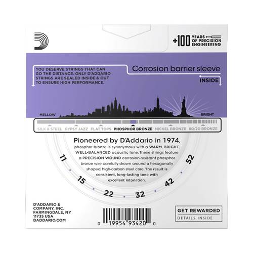 D'Addario EJ26-3D Custom Light Acoustic Guitar Strings 3-Pack 11-52 D'Addario EJ26-3D Custom Light Acoustic Guitar Strings 3-Pack 11-52